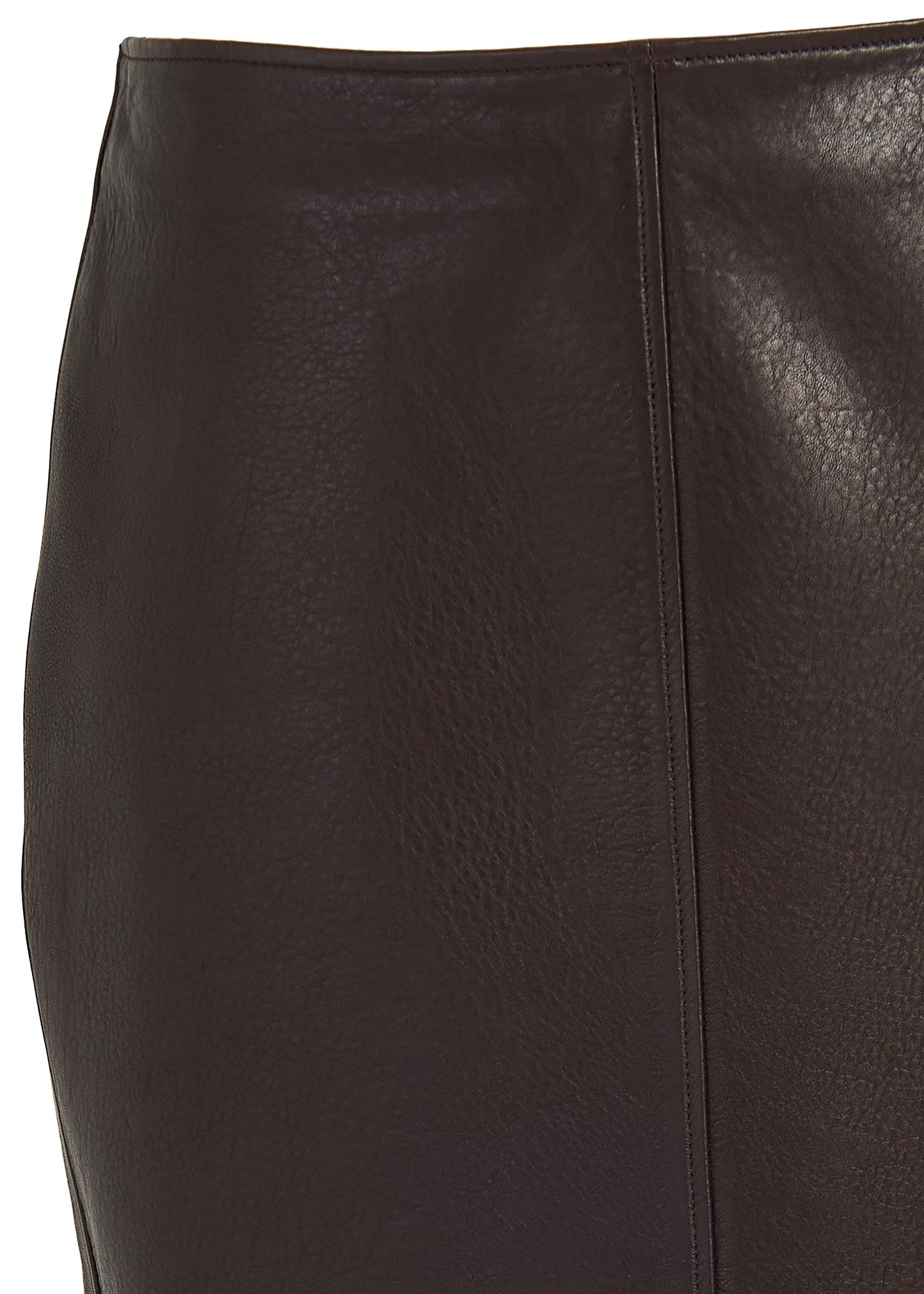 NOEMI LEATHER SKIRT – BROWN