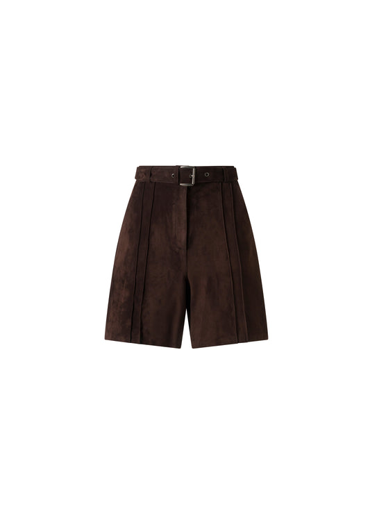 TANORA SUEDE SHORTS – CHOCOLATE BROWN