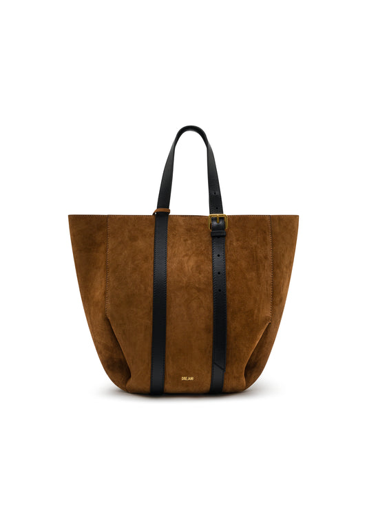 ALBA TOTE BAG TOBACCO SUEDE