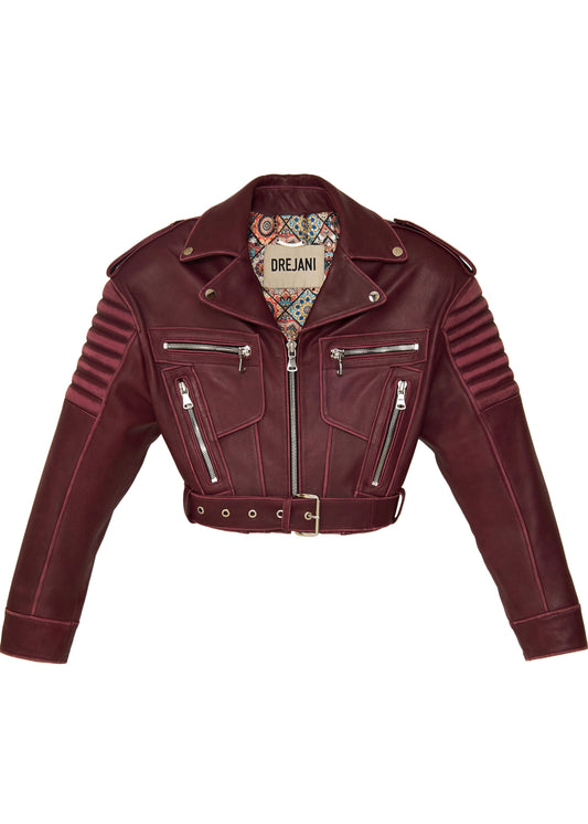 BURGUNDY MOTO JACKET