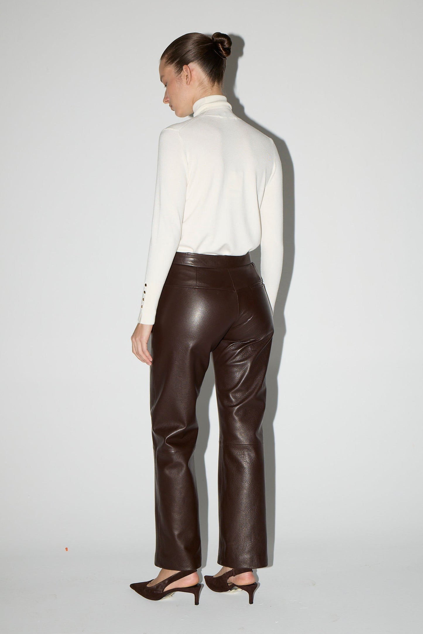 KIRA LEATHER PANTS – BROWN