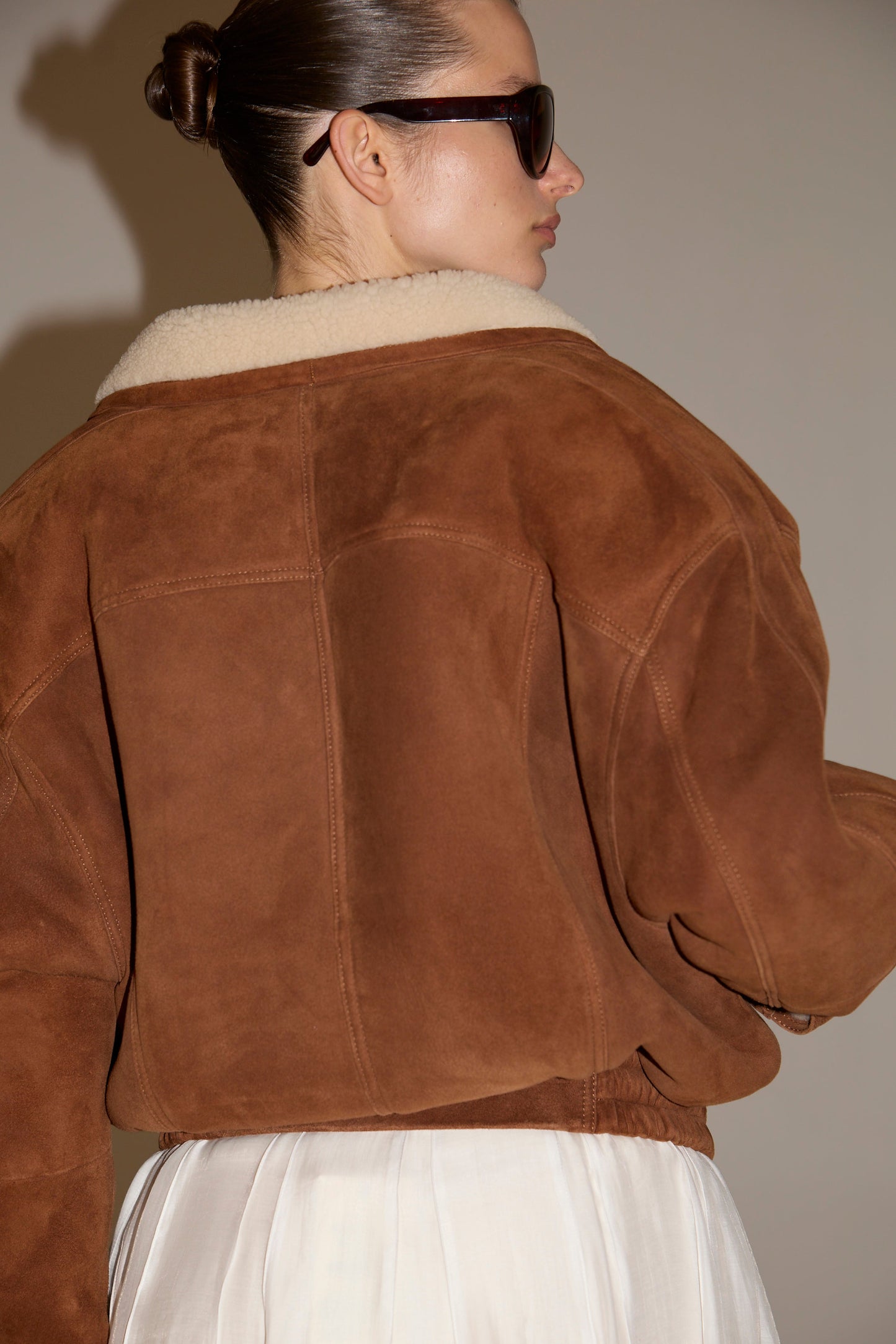 SABINA SHEARLING LEATHER JACKET