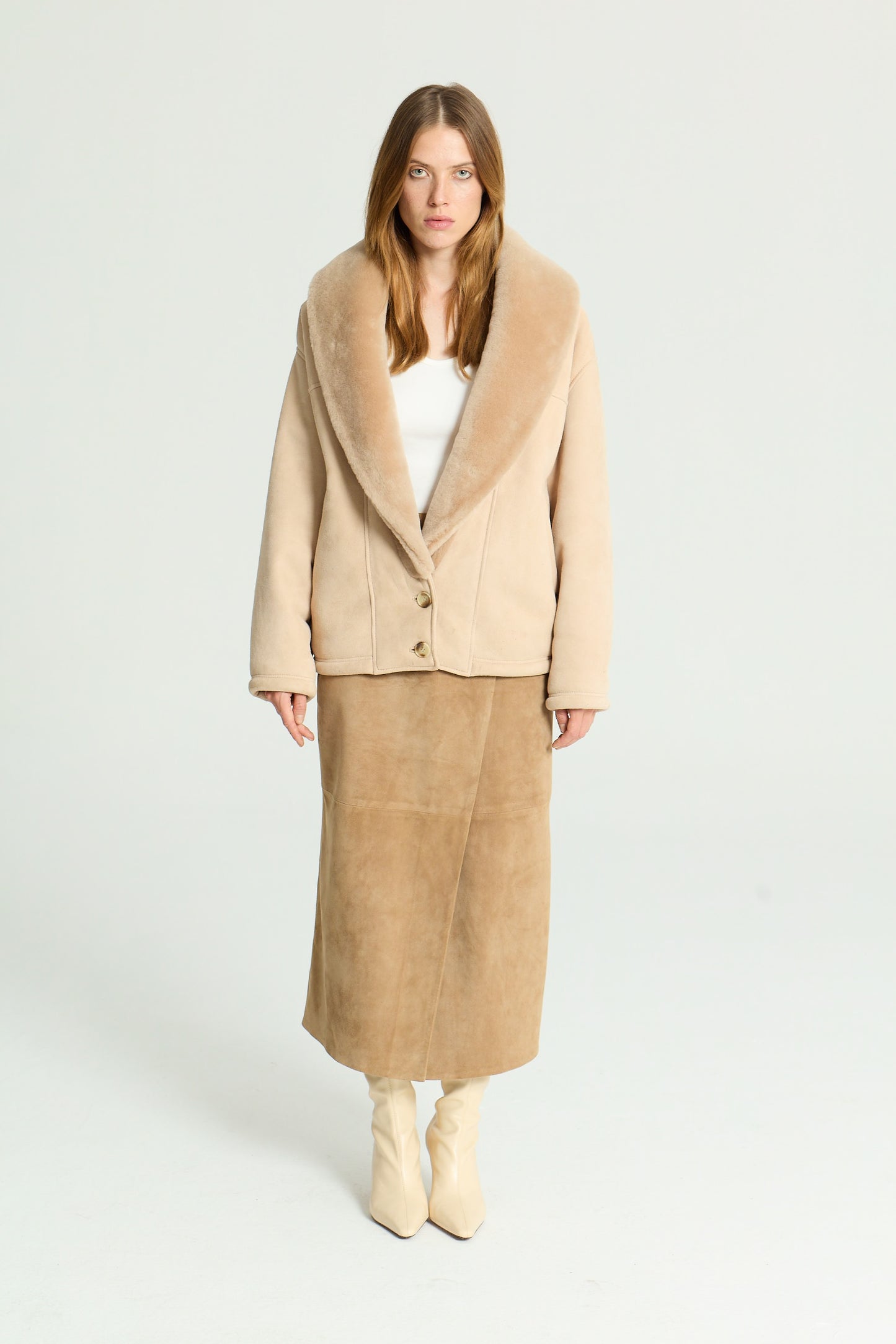 ARAN BEIGE SHEARLING JACKET
